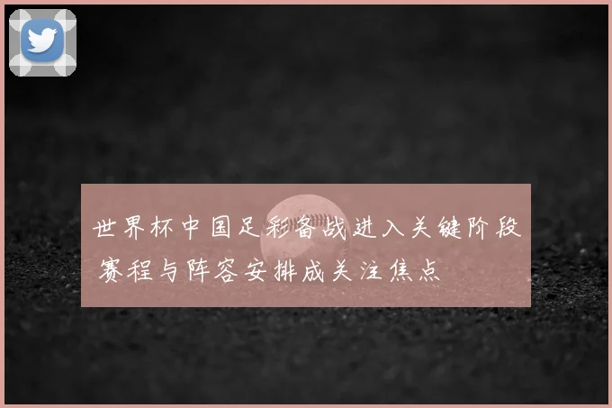 世界杯中国足彩备战进入关键阶段 赛程与阵容安排成关注焦点